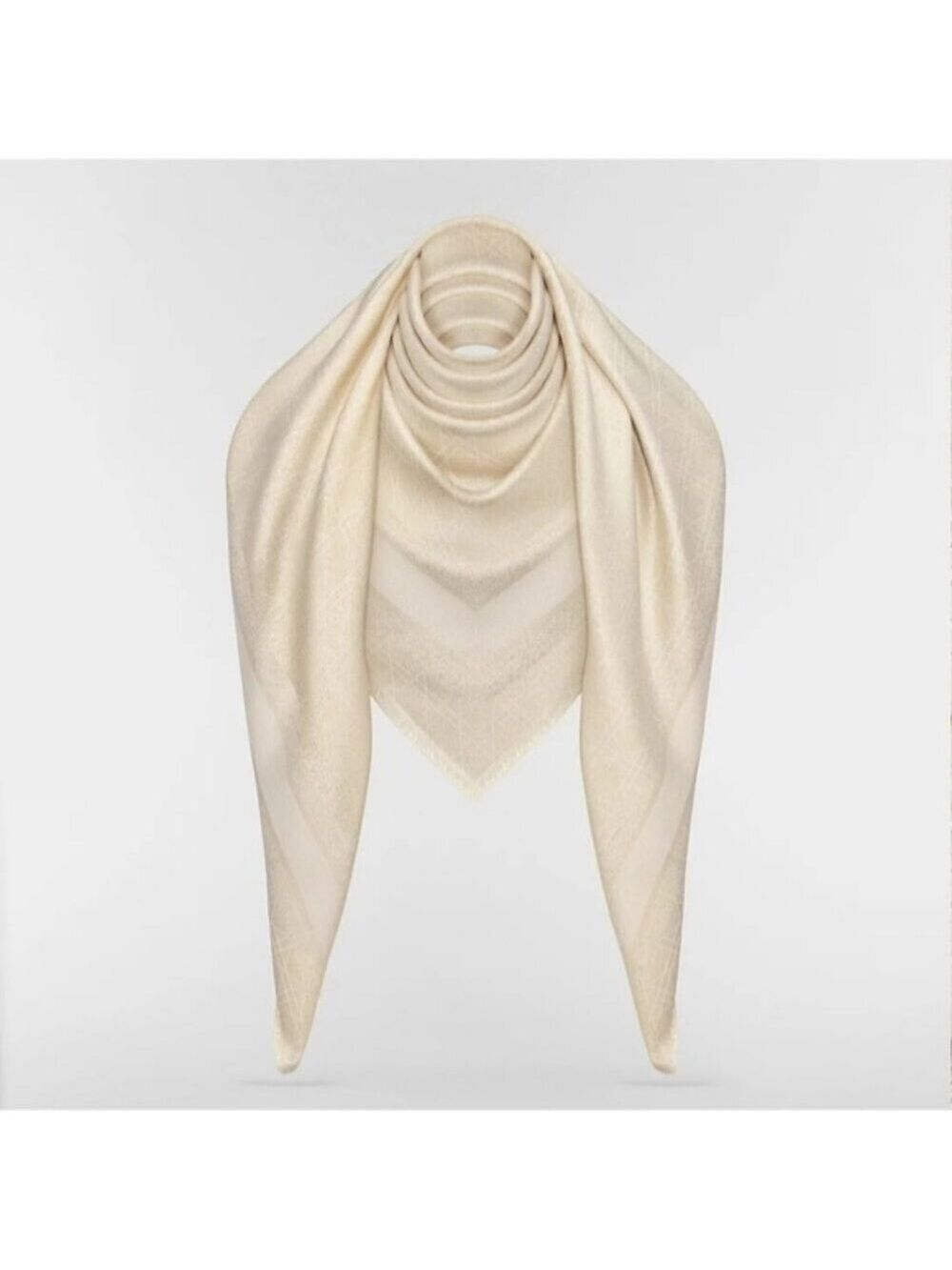 CHRISTIAN DIOR | Cannage Jacquard Large Scarf Shawl blue silk cashmere - Picture 8 of 9